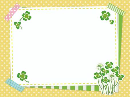 Spring clover and white clover frame 05, white clover, clover, frame, JPG, PNG and AI