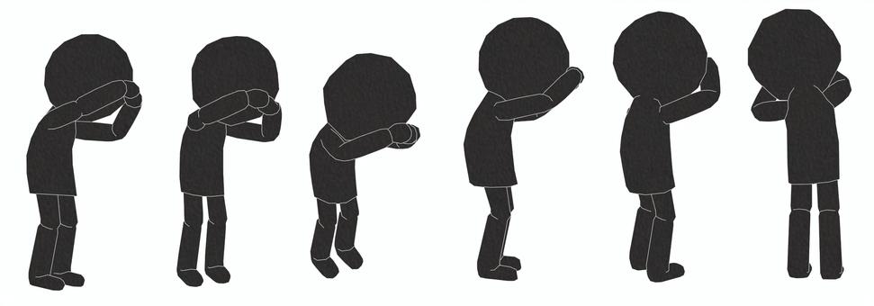 棒人間　ペパクラ風　眩しい  眩しい,チカチカ,不快感,不安,ストレス,つらい,大変,疲れる,具合悪い,繊細のイラスト素材