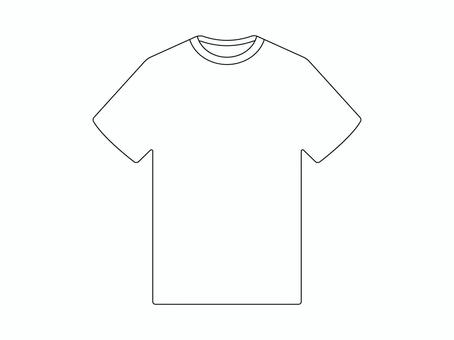 正面から見た白Tシャツ tシャツ,白t,白,無地,白地,アパレル,半袖,下着,肌着,線画のイラスト素材