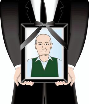 遺影イメージ 遺影,年配,男性,家族,身内,葬儀,葬式,写真,お通夜,喪主のイラスト素材