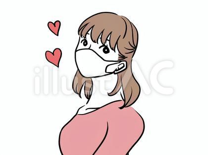 小顔効果のあるマスクをする恋する女性