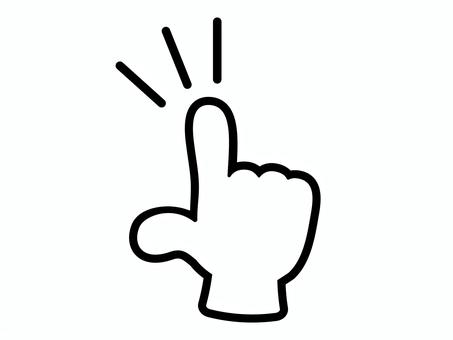 クリックする指 クリック,チェック,ポイント,指差し,指さす,ひらめき,注目,指,手,マークのイラスト素材