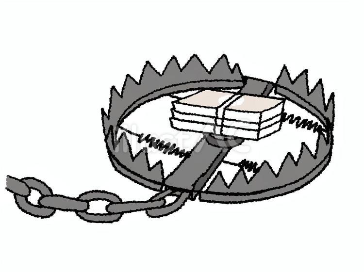 罠 罠,仕掛け,くくり罠のイラスト素材