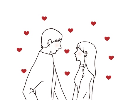 恋愛中のカップル 恋愛,カップル,恋愛中,恋,愛,恋人,夫婦,新婚,パートナー,彼氏のイラスト素材
