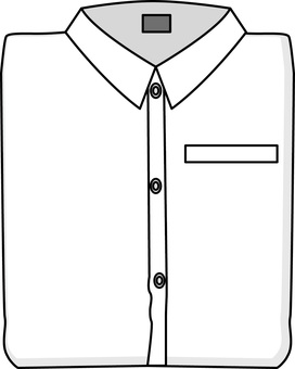カッターシャツ  カッターシャツ  カッターシャツ,紳士服,襟付き,フォーマル,たたむ,商品,線画,白のイラスト素材