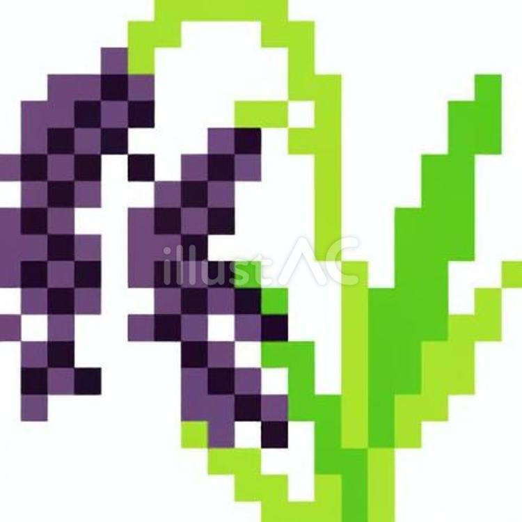 ドット絵の黒米の稲です。 ドット絵,稲,シンプルのイラスト素材