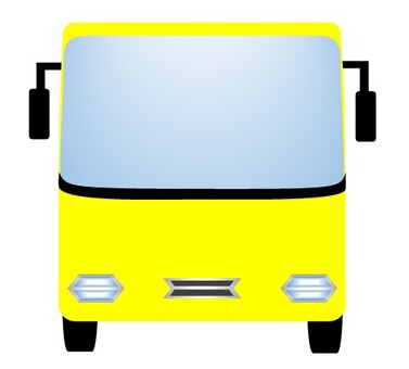 バス107 バス,観光バス,大型バス,正面,ユニーク,オリジナル,イラスト,車,乗り物,黄色のイラスト素材