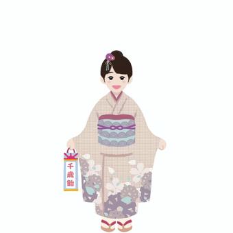 七五三　七歳　女の子　着物