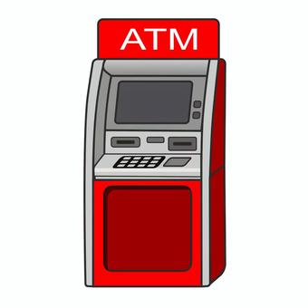 ATM 赤 atm,金融,銀行,お金,バンキング,口座,取引,現金,預金,支払いのイラスト素材