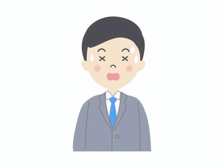 Illustration of a confused man in a suit, male, people, office worker, JPG, PNG and AI