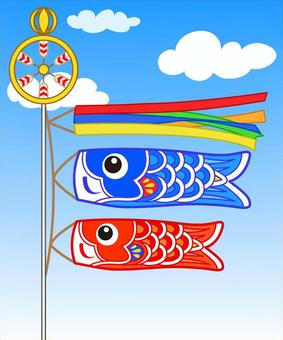 Illustration, carp streamer, children's day, may, JPG and AI