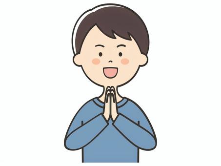 感謝する男性 感謝する男性 笑顔,嬉しい,喜び,いただきます,ごちそうさまでした,感謝,お礼,ありがとう,男性,男のイラスト素材