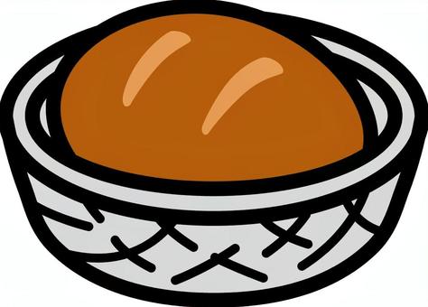 白のかごのパンです。 パン,カゴ,シンプル,バスケット,食べ物,洋食,家庭用,白のイラスト素材