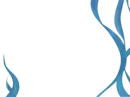 青い水彩ラインの抽象フレーム背景 フレーム,背景,飾り,ライン,曲線,波,青,水色,水彩,抽象のイラスト素材