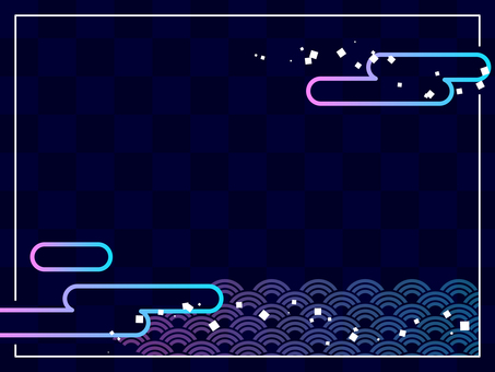 背景素材-和風ネオン1 シンプル,柄,背景,チェック,おしゃれ,かっこいい,スタイリッシュ,派手,ビビッド,フレームのイラスト素材