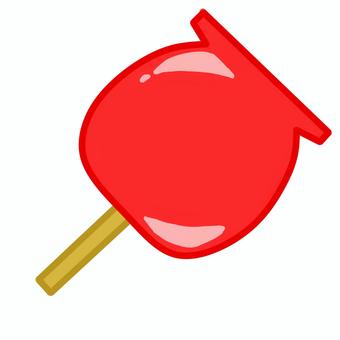 りんご飴 りんご飴,リンゴ,飴,食べ物,シンプル,ゆるい,アイコンのイラスト素材