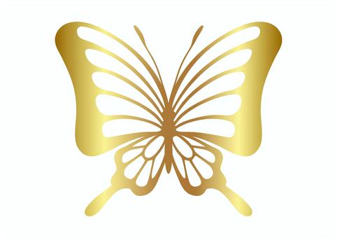 蝶のシルエットアイコン　ゴールド 蝶,チョウチョ,昆虫,生き物,シンプル,ベクター,デザイン,イラスト,素材,かわいいのイラスト素材