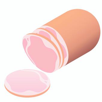 Illustration, ham, slice, a slice, 