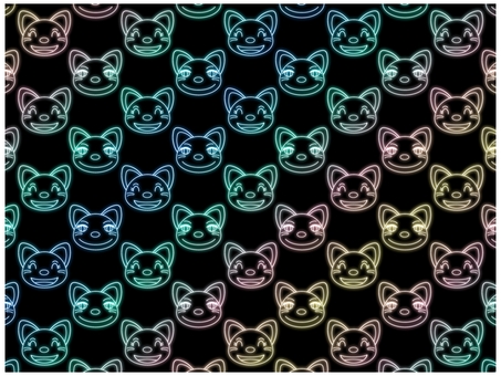 猫の壁紙　ネオン