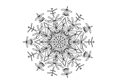 マンダラ塗り絵 マンダラ,ぬり絵,色鉛筆,図案,模様,アート,手書き,ボケ防止,ストレス解消,イラストのイラスト素材
