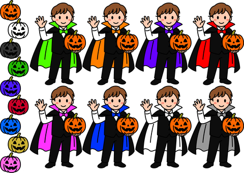 ハロウィンの男子学生です。