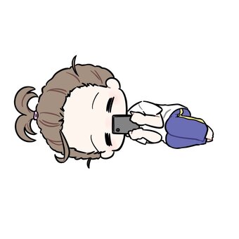 寝転がってスマホを見るひもの女 人,人物,ズボラ,女,ダサい,ボサボサ,かわいい,部屋着,ジャージ,生活のイラスト素材