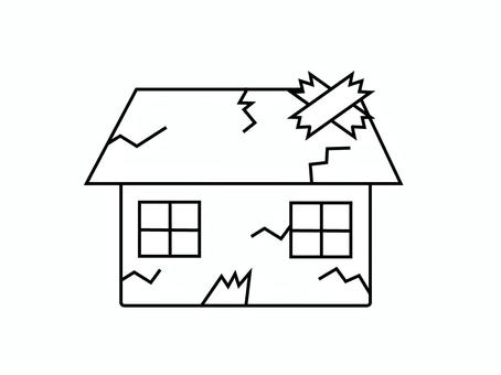 ボロボロの家2 ボロボロの家2 廃墟,崩壊,放置,廃屋,後輩,ひび割れ,破損,家,ボロボロ,破壊のイラスト素材