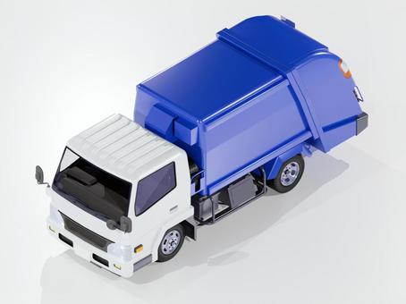 自動車CGイラスト12_フロント トラック,自動車,乗用車,四輪車,運搬車,パッカー車,ゴミ収集,運輸,運搬,立体のイラスト素材