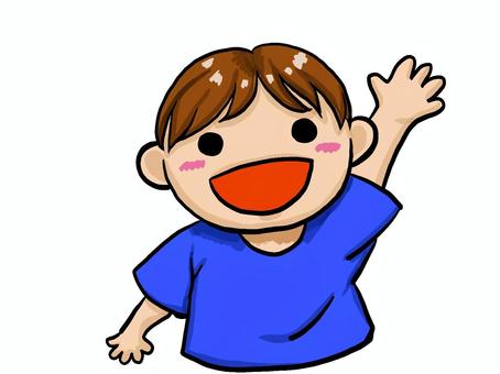 Illustration, boy, a smile, hand, 