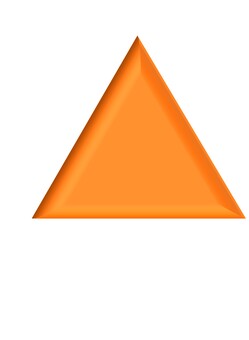 ３D文字記号オレンジ三角 三角,上,記号,立体,3d,オレンジ,装飾,デザイン,アイコンのイラスト素材