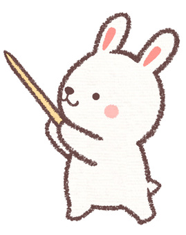 案内ウサギ ウサギ,動物,指差し棒,案内,ガイド,案内する,指差し,かわいいのイラスト素材