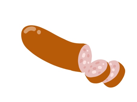 ソーセージの輪切り ソーセージ,ウインナー,食べ物,輪切り,断面,カット,切る,調理,料理,シンプルのイラスト素材