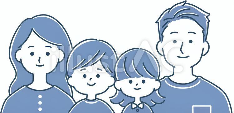 4人家族　すっきりデザイン 家族,ファミリー,夫婦のイラスト素材