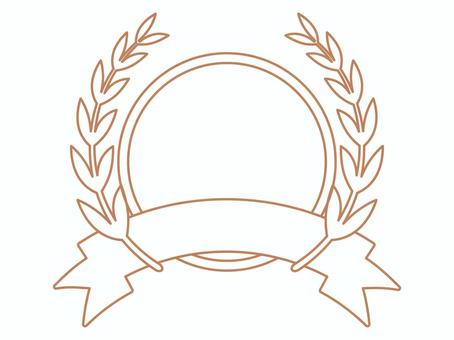 銅・賞・栄誉・月桂樹とリボンフレーム フレーム,ランキング,月桂樹,リース,銅,3位,エンブレム,ロゴ,認証,証明書のイラスト素材