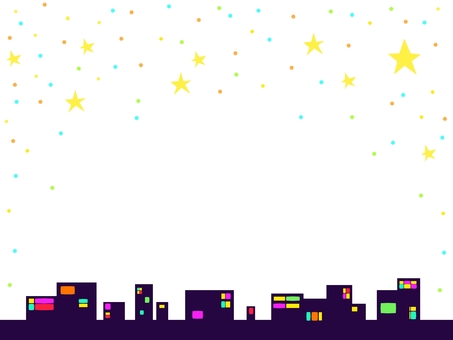 Starry Sky Street (colorful), line, notes, frame, JPG