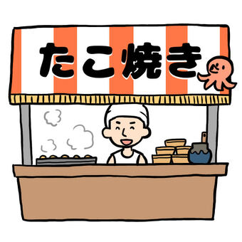 Takoyaki restaurant, summer, takoyaki, a stall, JPG and PNG