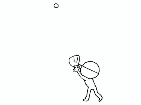 フライのキャッチ シルエット,フライ,野球,ボール,お知らせ用,宣伝用,pop調,手描き,挿絵,ワンポイントのイラスト素材