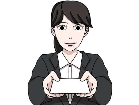 名刺を差し出すスーツ姿の女性 名刺,名刺交換,スーツ,女性,ビジネスウーマン,会社員,新人,社会人,若い,営業のイラスト素材