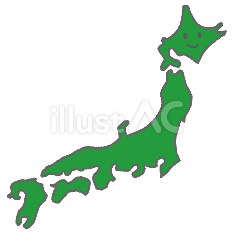 擬人化した日本列島 日本,日本地図,日本列島のイラスト素材