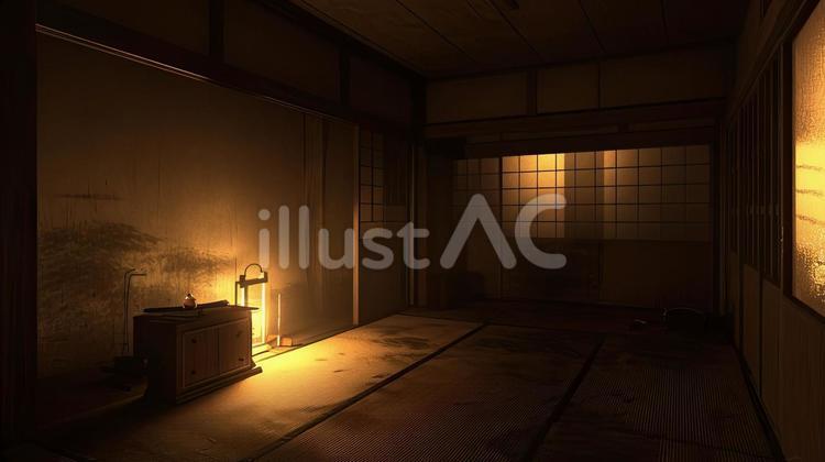 暗くて不気味な和室_3 部屋,和室,住居のイラスト素材