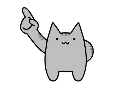 左上を指さす猫 指差し,左上,猫,方向,指示,かわいい,人差し指のイラスト素材