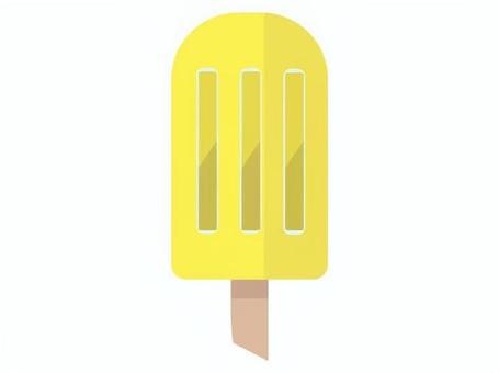 パイナップル味の黄色のアイスバー アイスバー,パイナップル,レモン,味,シャーベット,夏,冷たい,食べ物,スイーツ,お菓子のイラスト素材