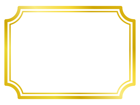 四角のフレーム26（金のグラデーション） フレーム,枠,ゴールド,金色,シンプル,グラデーション,四角形,長方形,額,アイコンのイラスト素材