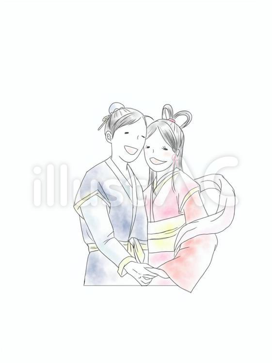 織姫と彦星2 織姫,彦星,七夕のイラスト素材
