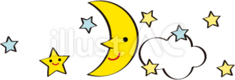 月と星 月,星,かわいいのイラスト素材