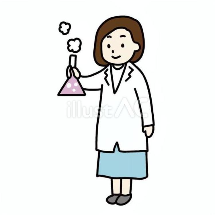 実験を行う女性教師 人物,教師,実験器具のイラスト素材