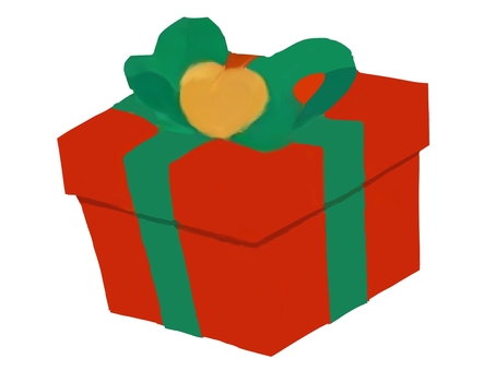 フラットカラーの赤いプレゼントボックス