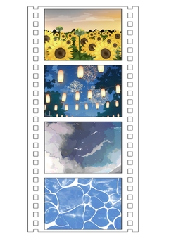 夏フィルム 夏フィルム 夏,ひまわり,海のイラスト素材