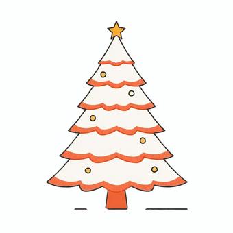 白と赤のクリスマスツリー