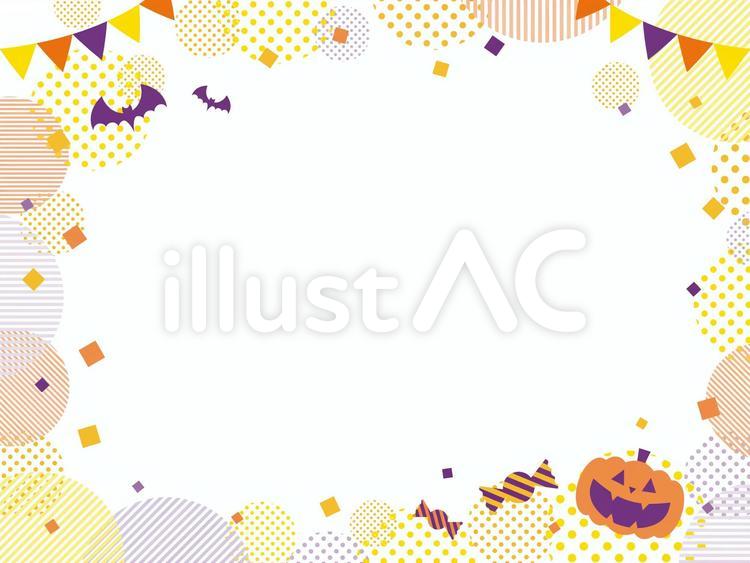 ハロウィン　秋　ポップ　旗　背景　枠 ハロウィン,ポップ,フレームのイラスト素材